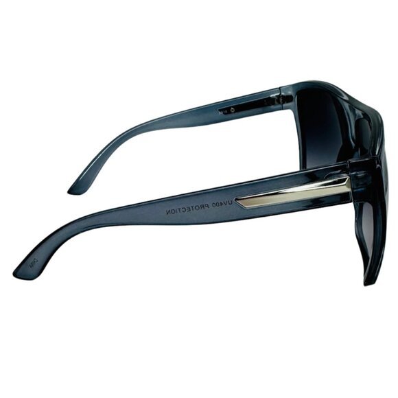 6055 | Grey Square Oversize Sunglasses - Picture 3 of 5